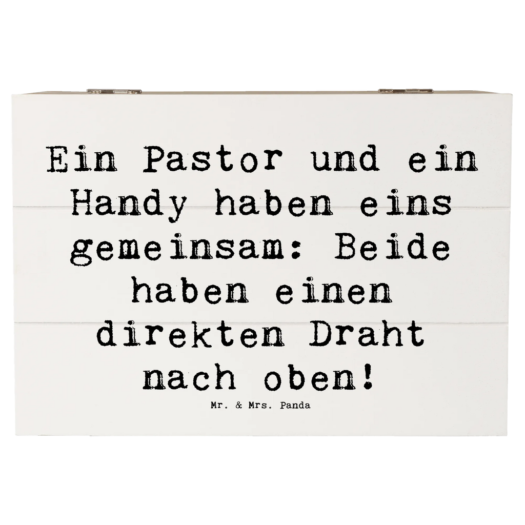 Holzkiste Spruch Ein Pastor und ein Handy haben eins gemeinsam: Beide haben einen direkten Draht nach oben! Holzkiste, Kiste, Schatzkiste, Truhe, Schatulle, XXL, Erinnerungsbox, Erinnerungskiste, Dekokiste, Aufbewahrungsbox, Geschenkbox, Geschenkdose, Beruf, Ausbildung, Jubiläum, Abschied, Rente, Kollege, Kollegin, Geschenk, Schenken, Arbeitskollege, Mitarbeiter, Firma, Danke, Dankeschön