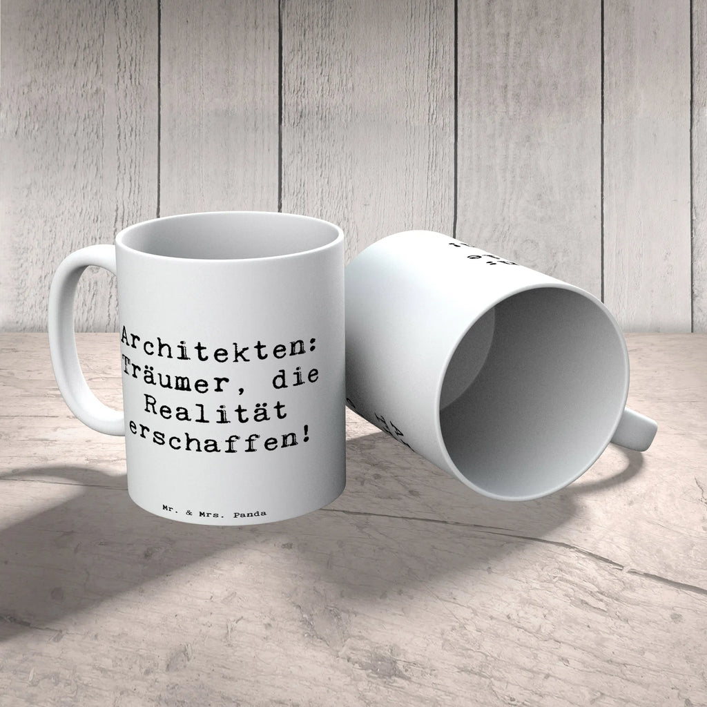 Tasse Spruch Architekten: Träumer, die Realität erschaffen! Tasse, Kaffeetasse, Teetasse, Becher, Kaffeebecher, Teebecher, Keramiktasse, Porzellantasse, Büro Tasse, Geschenk Tasse, Tasse Sprüche, Tasse Motive, Kaffeetassen, Tasse bedrucken, Designer Tasse, Cappuccino Tassen, Schöne Teetassen, Beruf, Ausbildung, Jubiläum, Abschied, Rente, Kollege, Kollegin, Geschenk, Schenken, Arbeitskollege, Mitarbeiter, Firma, Danke, Dankeschön