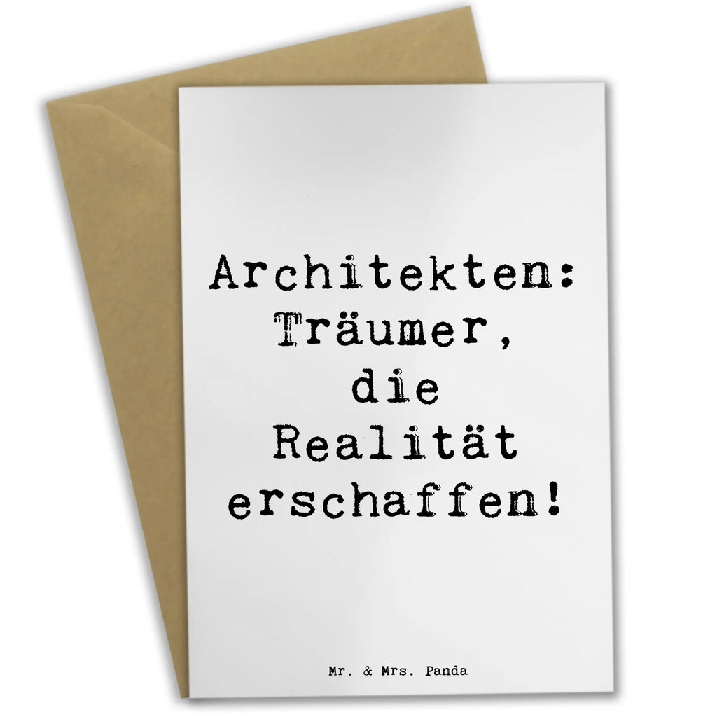 Grußkarte Spruch Architekten: Träumer, die Realität erschaffen! Grußkarte, Klappkarte, Einladungskarte, Glückwunschkarte, Hochzeitskarte, Geburtstagskarte, Karte, Ansichtskarten, Beruf, Ausbildung, Jubiläum, Abschied, Rente, Kollege, Kollegin, Geschenk, Schenken, Arbeitskollege, Mitarbeiter, Firma, Danke, Dankeschön