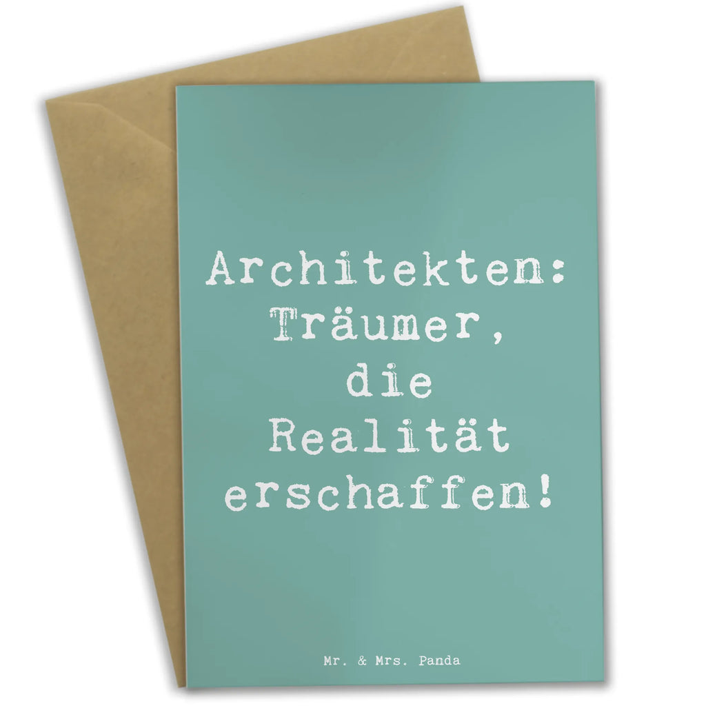 Grußkarte Spruch Architekten: Träumer, die Realität erschaffen! Grußkarte, Klappkarte, Einladungskarte, Glückwunschkarte, Hochzeitskarte, Geburtstagskarte, Karte, Ansichtskarten, Beruf, Ausbildung, Jubiläum, Abschied, Rente, Kollege, Kollegin, Geschenk, Schenken, Arbeitskollege, Mitarbeiter, Firma, Danke, Dankeschön