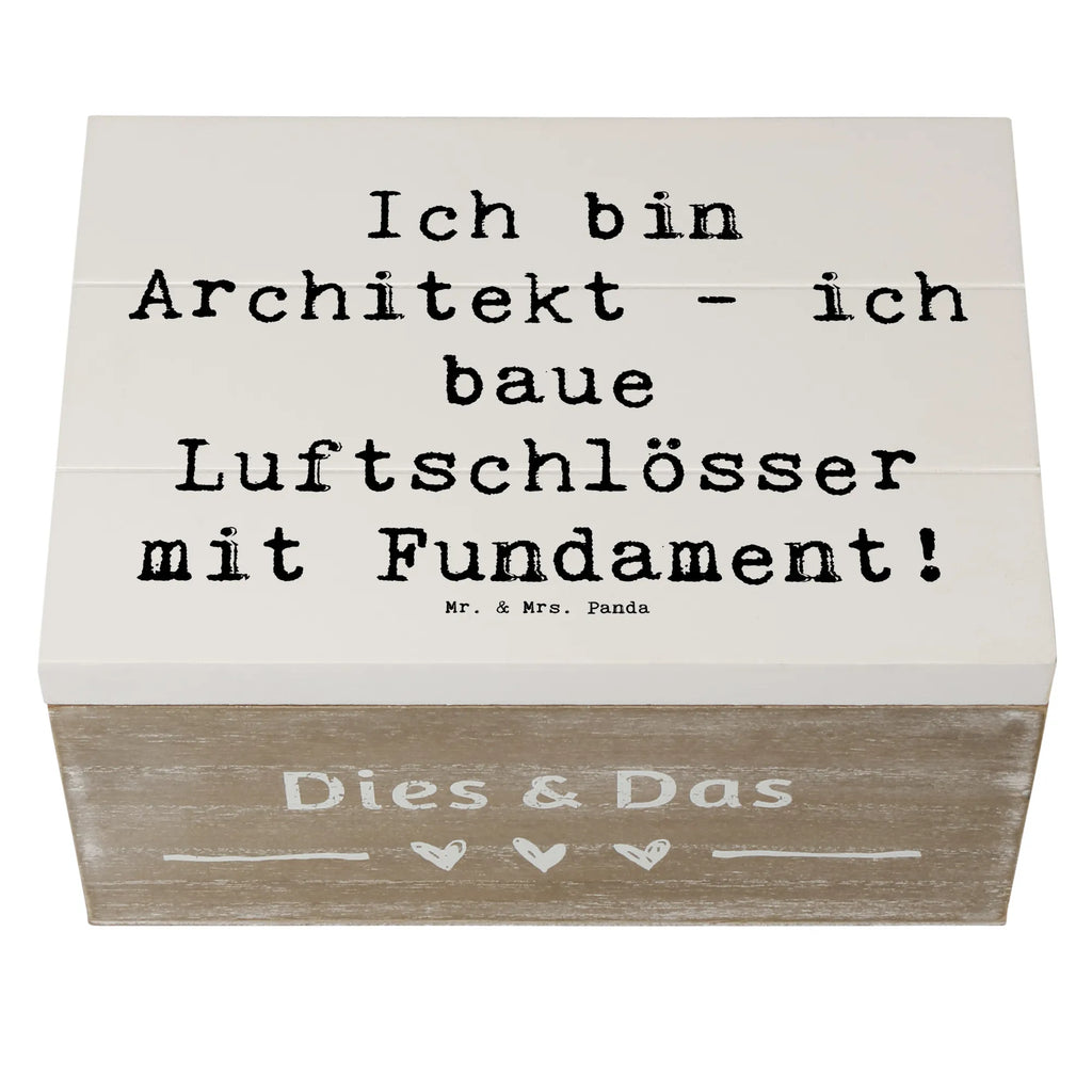 Holzkiste Spruch Ich bin Architekt - ich baue Luftschlösser mit Fundament! Holzkiste, Kiste, Schatzkiste, Truhe, Schatulle, XXL, Erinnerungsbox, Erinnerungskiste, Dekokiste, Aufbewahrungsbox, Geschenkbox, Geschenkdose, Beruf, Ausbildung, Jubiläum, Abschied, Rente, Kollege, Kollegin, Geschenk, Schenken, Arbeitskollege, Mitarbeiter, Firma, Danke, Dankeschön