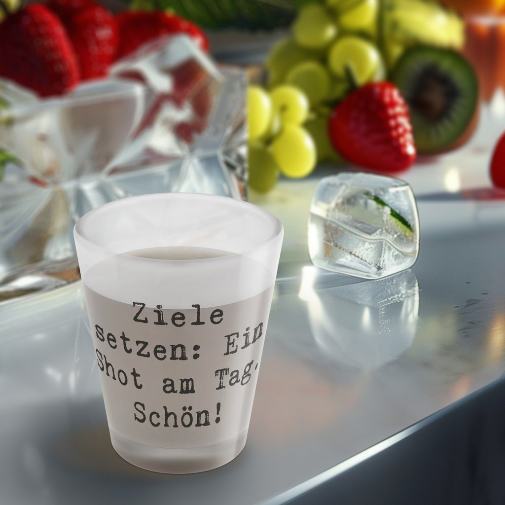 Schnapsglas Spruch Ziele setzen: Ein Shot am Tag. Schön! Schnapsglas, Shot Glas, Schnapsgläser, Likörgläser, Shotglas, Shotgläser, Likörglas, Stamperl, Likör Glas, Likör Gläser, Lustige Schnapsgläser, Kurze Gläser, Ausgefallene Schnapsgläser, Kurzen Glas