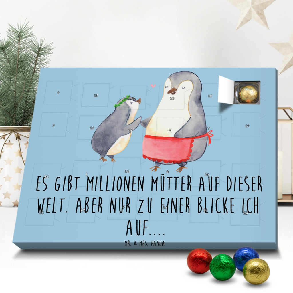 Schoko Adventskalender Pinguin mit Kind Adventskalender, Schokoladen Adventskalender, Schoko Adventskalender, Familie, Vatertag, Muttertag, Bruder, Schwester, Mama, Papa, Oma, Opa, Geschenk, Mami, Mutti, Mutter, Geburststag