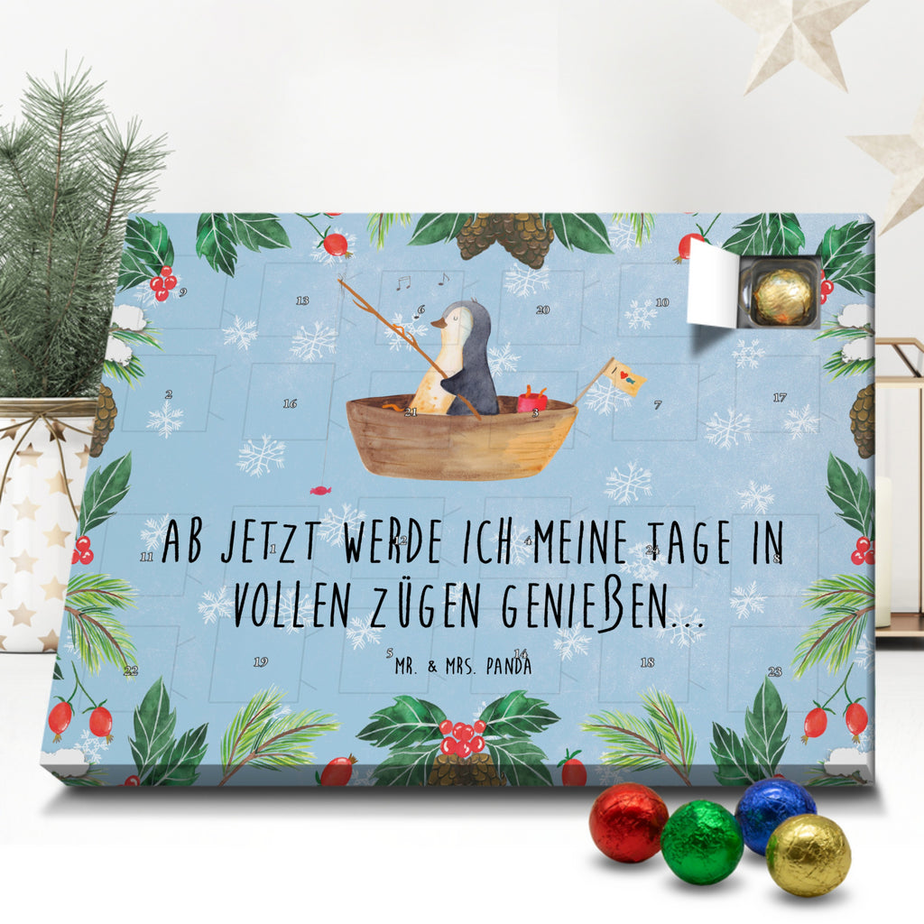 Schoko Adventskalender Pinguin Angelboot Adventskalender, Schokoladen Adventskalender, Schoko Adventskalender, Pinguin, Pinguine, Angeln, Boot, Angelboot, Lebenslust, Leben, genießen, Motivation, Neustart, Neuanfang, Trennung, Scheidung, Geschenkidee Liebeskummer