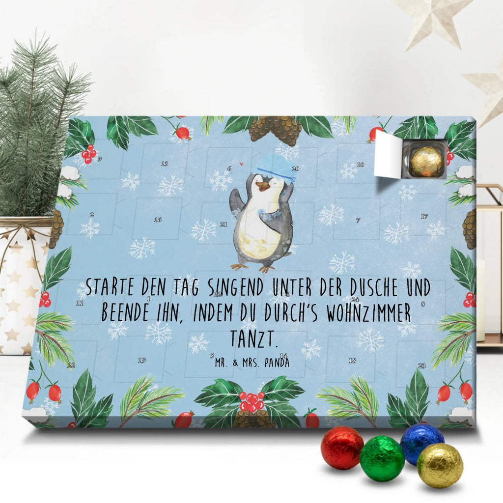 Schoko Adventskalender Pinguin Duschen Adventskalender, Schokoladen Adventskalender, Schoko Adventskalender, Pinguin, Pinguine, Dusche, duschen, Lebensmotto, Motivation, Neustart, Neuanfang, glücklich sein