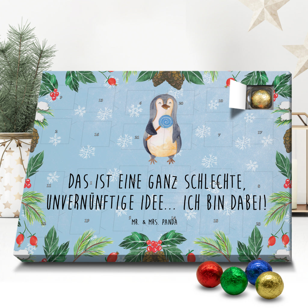 Schoko Adventskalender Pinguin Lolli Adventskalender, Schokoladen Adventskalender, Schoko Adventskalender, Pinguin, Pinguine, Lolli, Süßigkeiten, Blödsinn, Spruch, Rebell, Gauner, Ganove, Rabauke