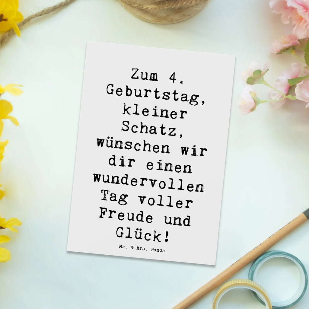 Postkarte Spruch 4. Geburtstag Postkarte, Karte, Geschenkkarte, Grußkarte, Einladung, Ansichtskarte, Geburtstagskarte, Einladungskarte, Dankeskarte, Ansichtskarten, Einladung Geburtstag, Einladungskarten Geburtstag, Geburtstag, Geburtstagsgeschenk, Geschenk