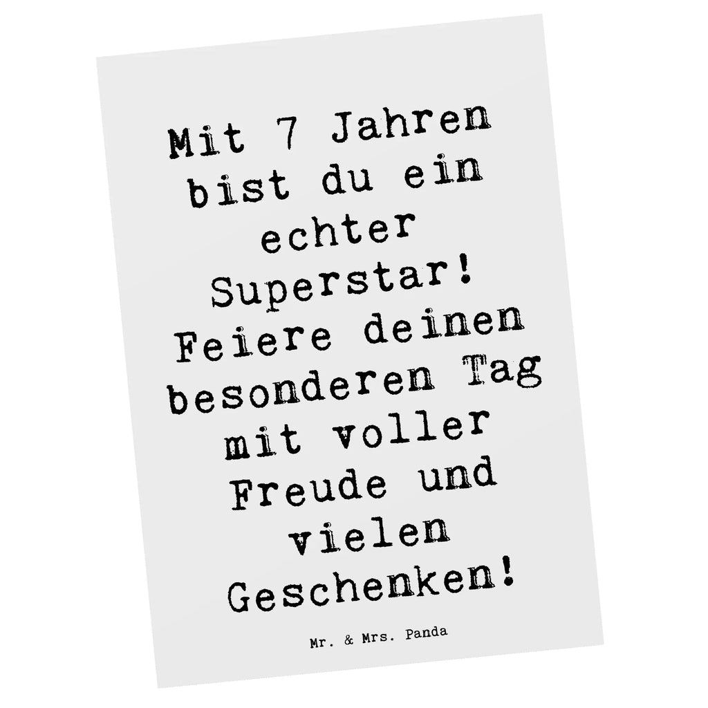 Postkarte Spruch 7. Geburtstag Superstar Postkarte, Karte, Geschenkkarte, Grußkarte, Einladung, Ansichtskarte, Geburtstagskarte, Einladungskarte, Dankeskarte, Ansichtskarten, Einladung Geburtstag, Einladungskarten Geburtstag, Geburtstag, Geburtstagsgeschenk, Geschenk