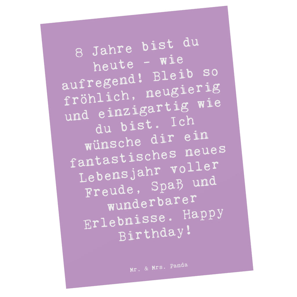 Postkarte Spruch 8. Geburtstag Postkarte, Karte, Geschenkkarte, Grußkarte, Einladung, Ansichtskarte, Geburtstagskarte, Einladungskarte, Dankeskarte, Ansichtskarten, Einladung Geburtstag, Einladungskarten Geburtstag, Geburtstag, Geburtstagsgeschenk, Geschenk