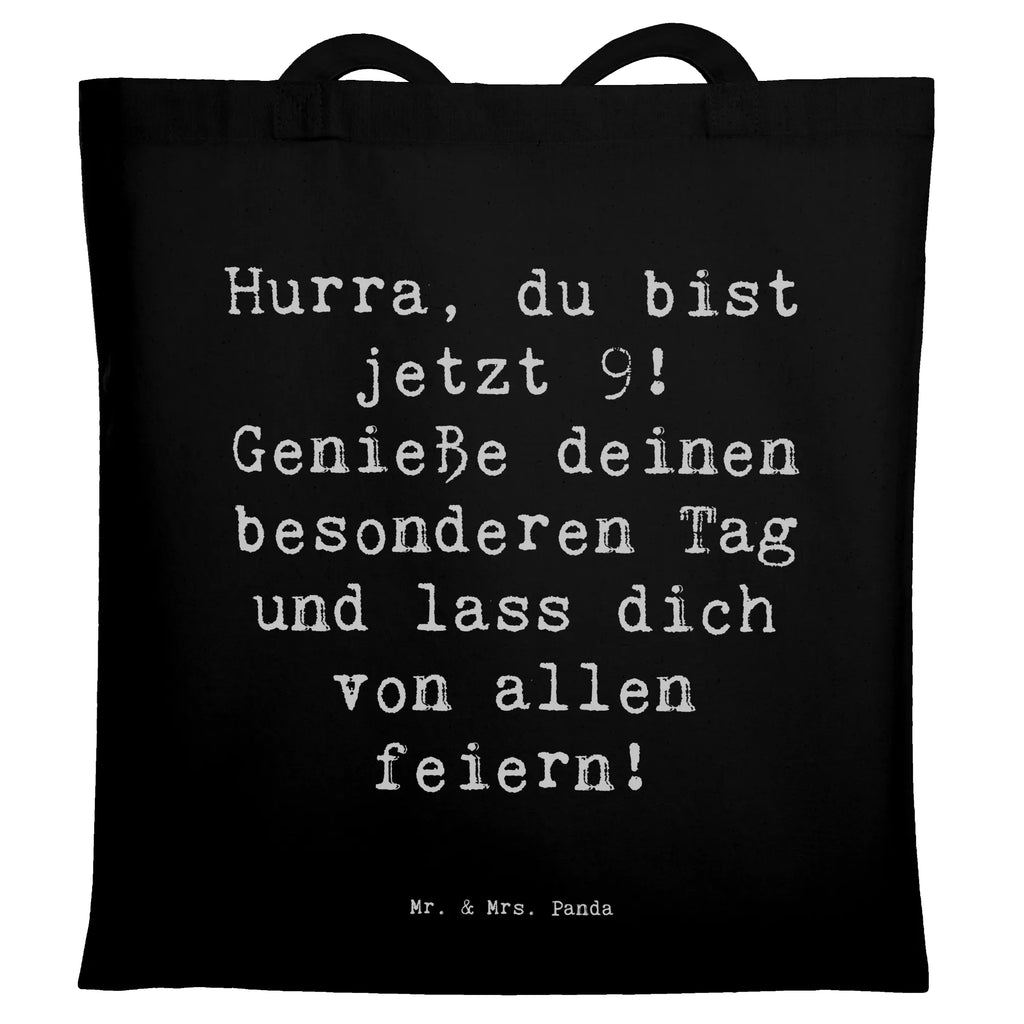 Tragetasche Spruch 9. Geburtstag Freude Beuteltasche, Beutel, Einkaufstasche, Jutebeutel, Stoffbeutel, Tasche, Shopper, Umhängetasche, Strandtasche, Schultertasche, Stofftasche, Tragetasche, Badetasche, Jutetasche, Einkaufstüte, Laptoptasche, Geburtstag, Geburtstagsgeschenk, Geschenk