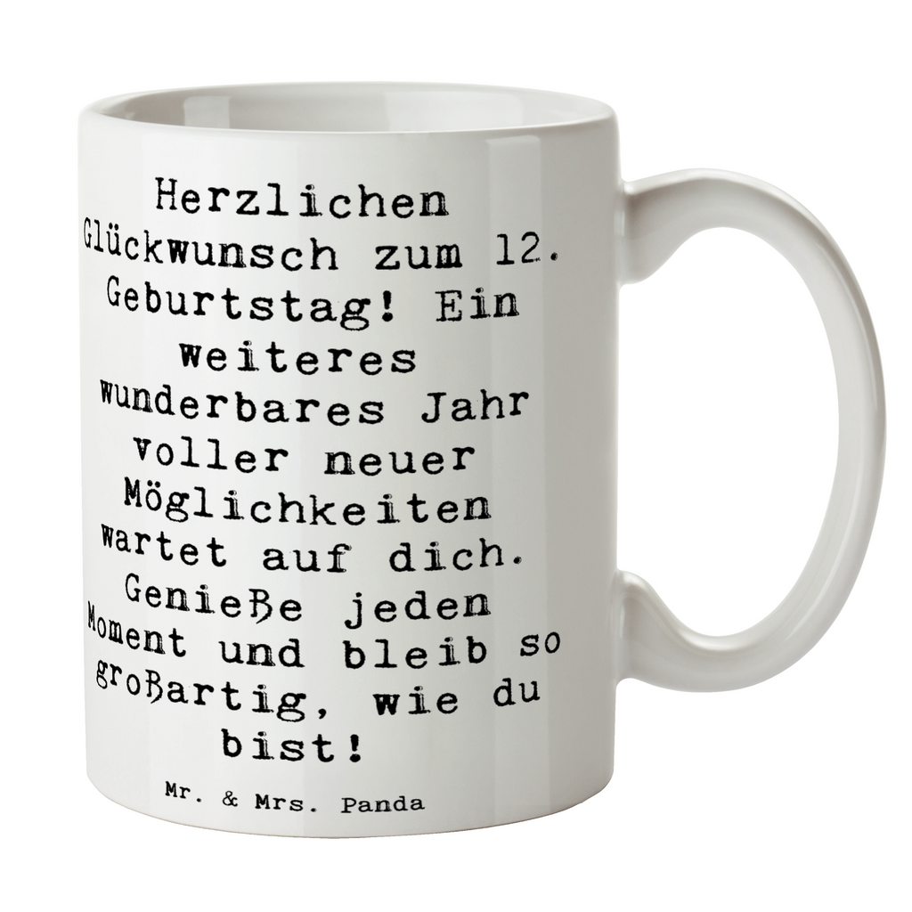 Tasse Spruch 12. Geburtstag Glück Tasse, Kaffeetasse, Teetasse, Becher, Kaffeebecher, Teebecher, Keramiktasse, Porzellantasse, Büro Tasse, Geschenk Tasse, Tasse Sprüche, Tasse Motive, Kaffeetassen, Tasse bedrucken, Designer Tasse, Cappuccino Tassen, Schöne Teetassen, Geburtstag, Geburtstagsgeschenk, Geschenk