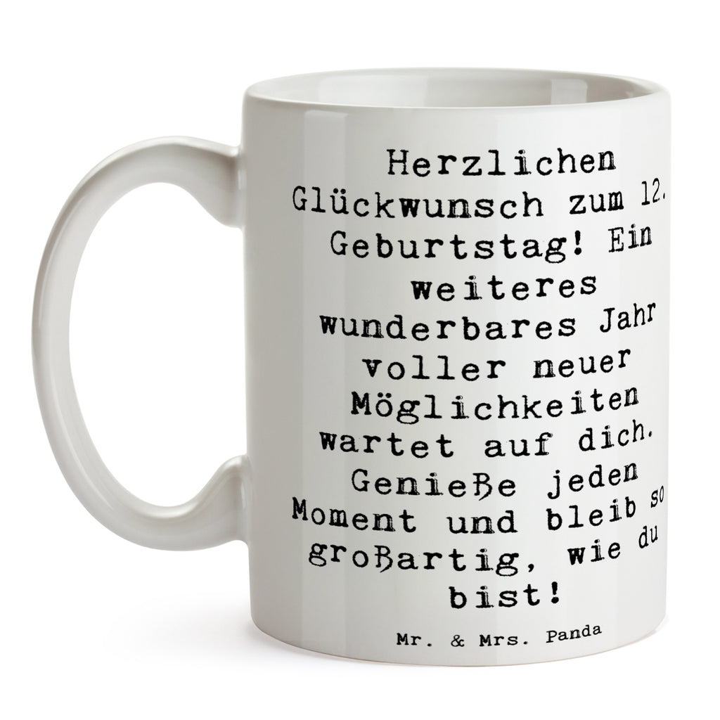 Tasse Spruch 12. Geburtstag Glück Tasse, Kaffeetasse, Teetasse, Becher, Kaffeebecher, Teebecher, Keramiktasse, Porzellantasse, Büro Tasse, Geschenk Tasse, Tasse Sprüche, Tasse Motive, Kaffeetassen, Tasse bedrucken, Designer Tasse, Cappuccino Tassen, Schöne Teetassen, Geburtstag, Geburtstagsgeschenk, Geschenk