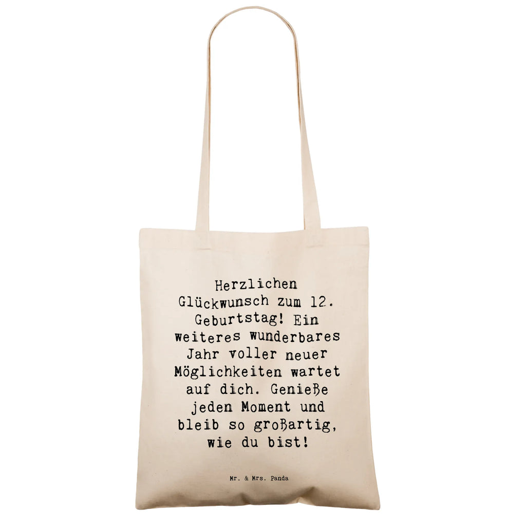 Tragetasche Spruch 12. Geburtstag Glück Beuteltasche, Beutel, Einkaufstasche, Jutebeutel, Stoffbeutel, Tasche, Shopper, Umhängetasche, Strandtasche, Schultertasche, Stofftasche, Tragetasche, Badetasche, Jutetasche, Einkaufstüte, Laptoptasche, Geburtstag, Geburtstagsgeschenk, Geschenk