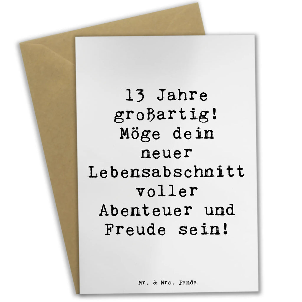 Greetings card Saying 13 Jahre großartig! Möge dein neuer Lebensabschnitt voller Abenteuer und Freude sein! Grußkarte, Klappkarte, Einladungskarte, Glückwunschkarte, Hochzeitskarte, Geburtstagskarte, Karte, Ansichtskarten, Geburtstag, Geburtstagsgeschenk, Geschenk