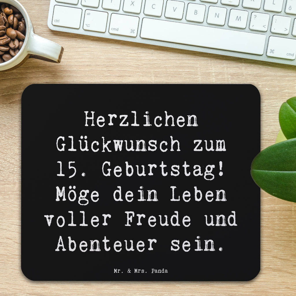 Mauspad Spruch 15. Geburtstag Glückwünsche Mousepad, Computer zubehör, Büroausstattung, PC Zubehör, Arbeitszimmer, Mauspad, Einzigartiges Mauspad, Designer Mauspad, Mausunterlage, Mauspad Büro, Geburtstag, Geburtstagsgeschenk, Geschenk