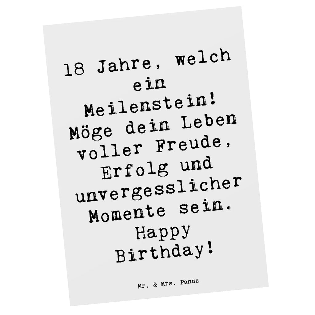 Postkarte Spruch 18. Geburtstag Meilenstein Postkarte, Karte, Geschenkkarte, Grußkarte, Einladung, Ansichtskarte, Geburtstagskarte, Einladungskarte, Dankeskarte, Ansichtskarten, Einladung Geburtstag, Einladungskarten Geburtstag, Geburtstag, Geburtstagsgeschenk, Geschenk