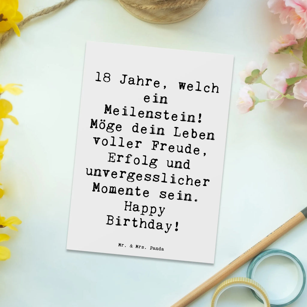 Postkarte Spruch 18. Geburtstag Meilenstein Postkarte, Karte, Geschenkkarte, Grußkarte, Einladung, Ansichtskarte, Geburtstagskarte, Einladungskarte, Dankeskarte, Ansichtskarten, Einladung Geburtstag, Einladungskarten Geburtstag, Geburtstag, Geburtstagsgeschenk, Geschenk