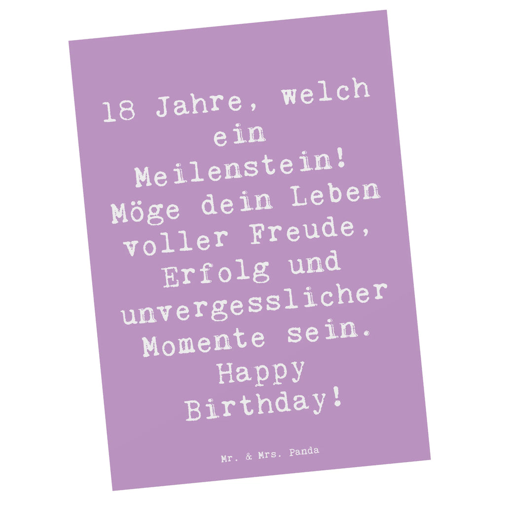 Postkarte Spruch 18. Geburtstag Meilenstein Postkarte, Karte, Geschenkkarte, Grußkarte, Einladung, Ansichtskarte, Geburtstagskarte, Einladungskarte, Dankeskarte, Ansichtskarten, Einladung Geburtstag, Einladungskarten Geburtstag, Geburtstag, Geburtstagsgeschenk, Geschenk