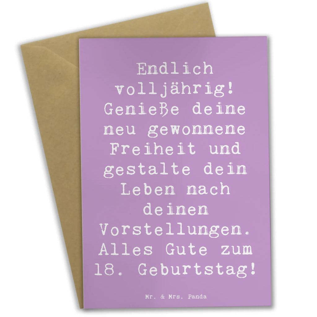 Grußkarte Spruch 18. Geburtstag Freiheit Grußkarte, Klappkarte, Einladungskarte, Glückwunschkarte, Hochzeitskarte, Geburtstagskarte, Karte, Ansichtskarten, Geburtstag, Geburtstagsgeschenk, Geschenk