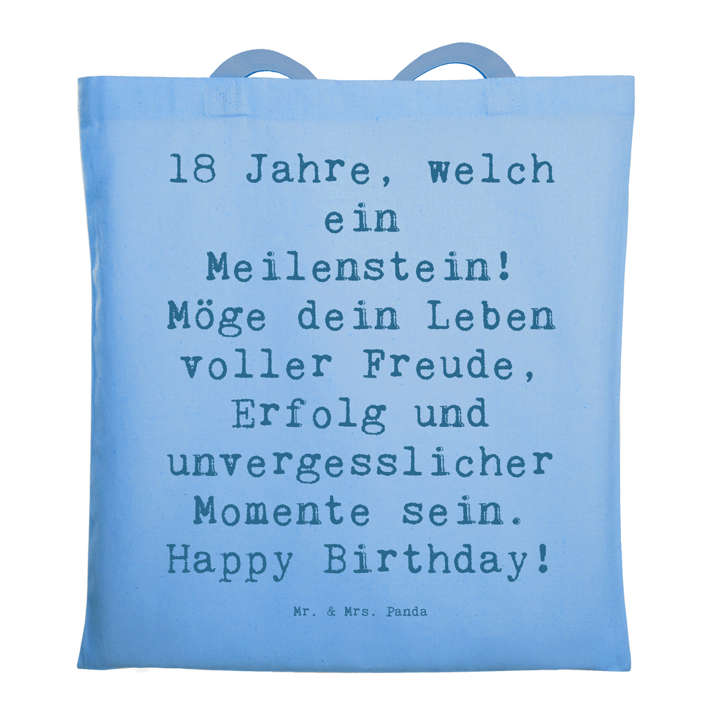 Tragetasche Spruch 18. Geburtstag Meilenstein Beuteltasche, Beutel, Einkaufstasche, Jutebeutel, Stoffbeutel, Tasche, Shopper, Umhängetasche, Strandtasche, Schultertasche, Stofftasche, Tragetasche, Badetasche, Jutetasche, Einkaufstüte, Laptoptasche, Geburtstag, Geburtstagsgeschenk, Geschenk