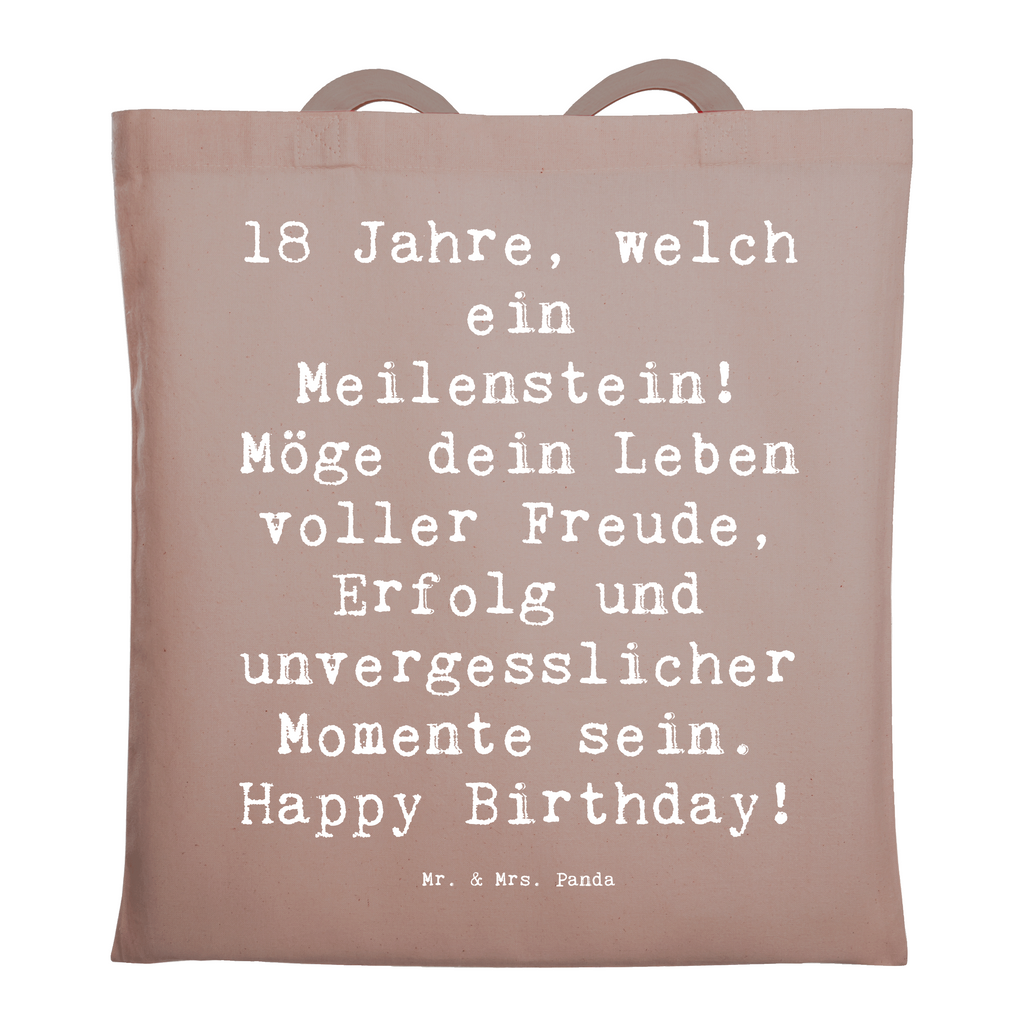 Tragetasche Spruch 18. Geburtstag Meilenstein Beuteltasche, Beutel, Einkaufstasche, Jutebeutel, Stoffbeutel, Tasche, Shopper, Umhängetasche, Strandtasche, Schultertasche, Stofftasche, Tragetasche, Badetasche, Jutetasche, Einkaufstüte, Laptoptasche, Geburtstag, Geburtstagsgeschenk, Geschenk