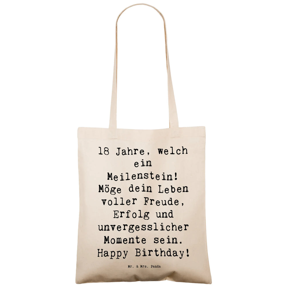 Tragetasche Spruch 18. Geburtstag Meilenstein Beuteltasche, Beutel, Einkaufstasche, Jutebeutel, Stoffbeutel, Tasche, Shopper, Umhängetasche, Strandtasche, Schultertasche, Stofftasche, Tragetasche, Badetasche, Jutetasche, Einkaufstüte, Laptoptasche, Geburtstag, Geburtstagsgeschenk, Geschenk