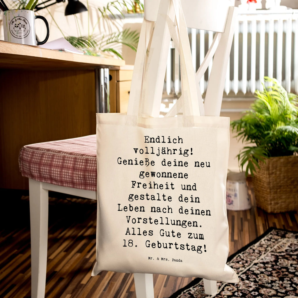 Tragetasche Spruch 18. Geburtstag Freiheit Beuteltasche, Beutel, Einkaufstasche, Jutebeutel, Stoffbeutel, Tasche, Shopper, Umhängetasche, Strandtasche, Schultertasche, Stofftasche, Tragetasche, Badetasche, Jutetasche, Einkaufstüte, Laptoptasche, Geburtstag, Geburtstagsgeschenk, Geschenk