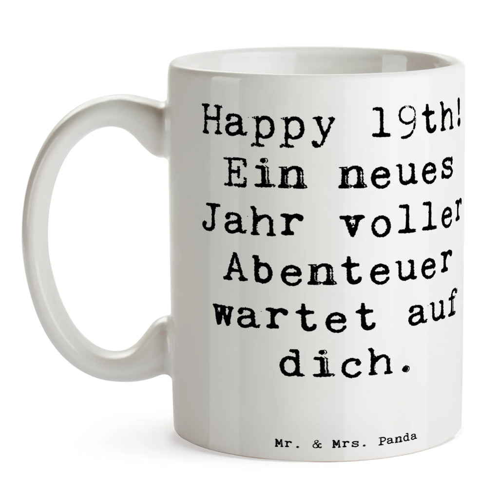 Tasse Spruch 19. Geburtstag Abenteuer Tasse, Kaffeetasse, Teetasse, Becher, Kaffeebecher, Teebecher, Keramiktasse, Porzellantasse, Büro Tasse, Geschenk Tasse, Tasse Sprüche, Tasse Motive, Kaffeetassen, Tasse bedrucken, Designer Tasse, Cappuccino Tassen, Schöne Teetassen, Geburtstag, Geburtstagsgeschenk, Geschenk