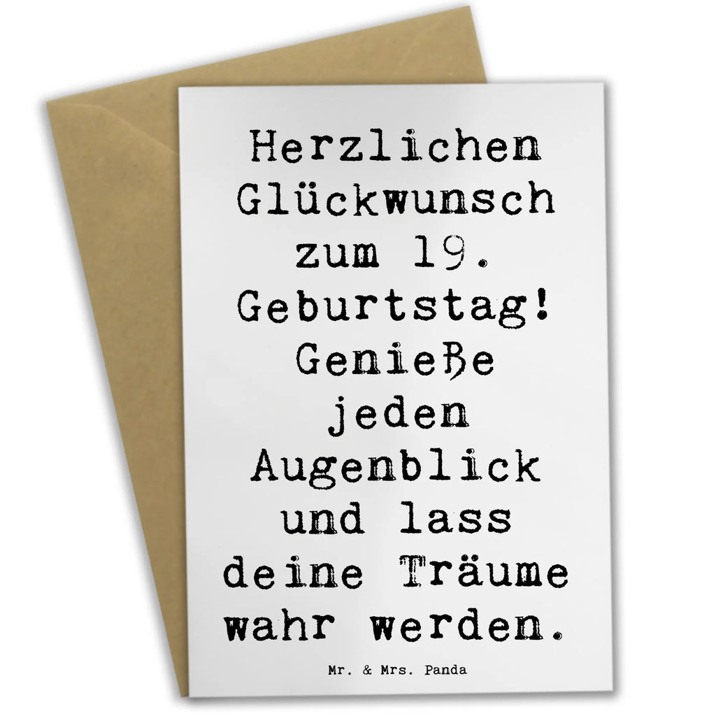 Grußkarte Spruch 19. Geburtstag Freude Grußkarte, Klappkarte, Einladungskarte, Glückwunschkarte, Hochzeitskarte, Geburtstagskarte, Karte, Ansichtskarten, Geburtstag, Geburtstagsgeschenk, Geschenk