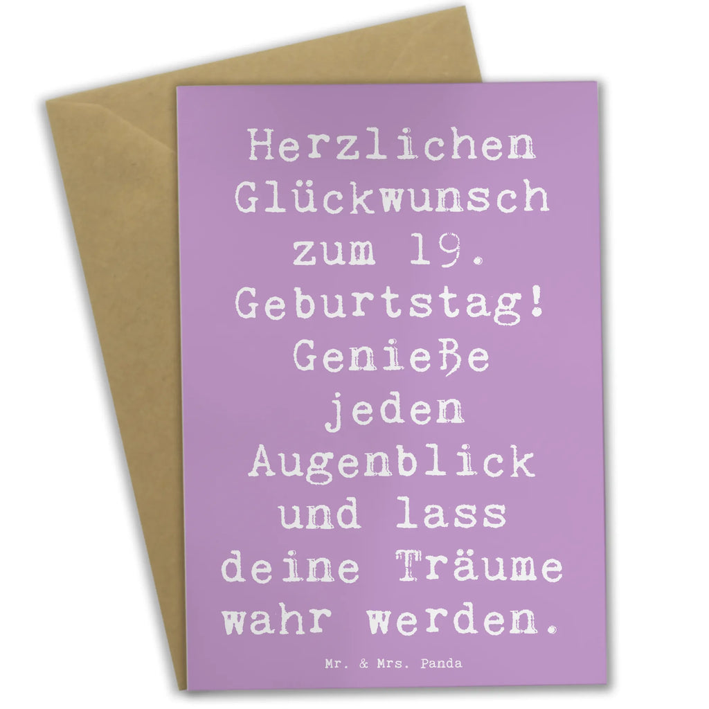 Grußkarte Spruch 19. Geburtstag Freude Grußkarte, Klappkarte, Einladungskarte, Glückwunschkarte, Hochzeitskarte, Geburtstagskarte, Karte, Ansichtskarten, Geburtstag, Geburtstagsgeschenk, Geschenk