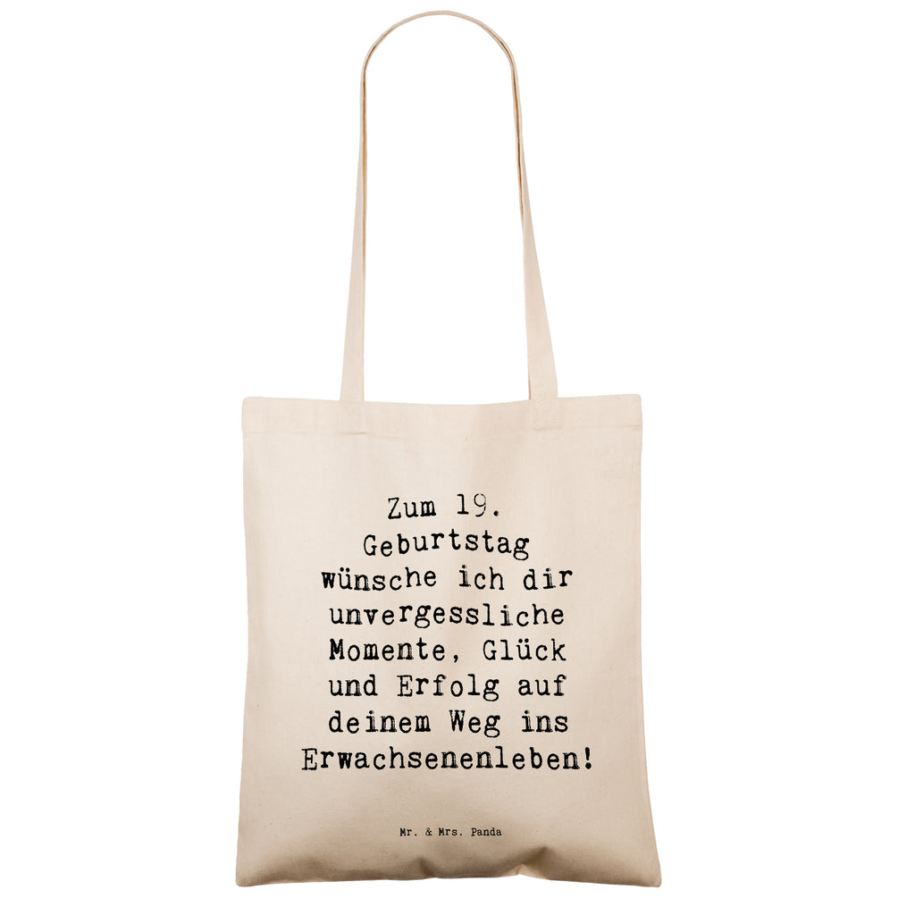 Tragetasche Spruch 19. Geburtstag Wünsche Beuteltasche, Beutel, Einkaufstasche, Jutebeutel, Stoffbeutel, Tasche, Shopper, Umhängetasche, Strandtasche, Schultertasche, Stofftasche, Tragetasche, Badetasche, Jutetasche, Einkaufstüte, Laptoptasche, Geburtstag, Geburtstagsgeschenk, Geschenk