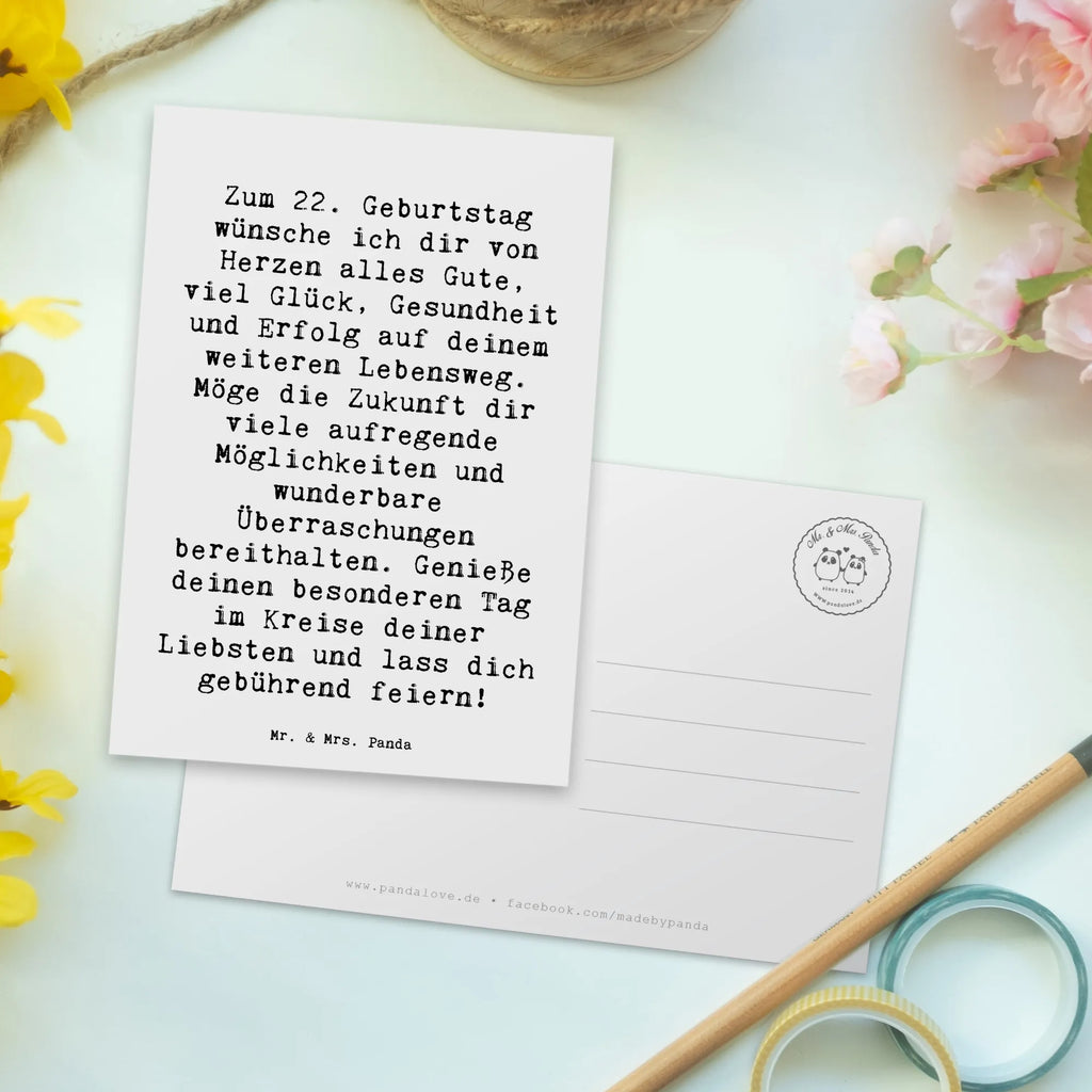 Postkarte Spruch 22. Geburtstag Postkarte, Karte, Geschenkkarte, Grußkarte, Einladung, Ansichtskarte, Geburtstagskarte, Einladungskarte, Dankeskarte, Ansichtskarten, Einladung Geburtstag, Einladungskarten Geburtstag, Geburtstag, Geburtstagsgeschenk, Geschenk