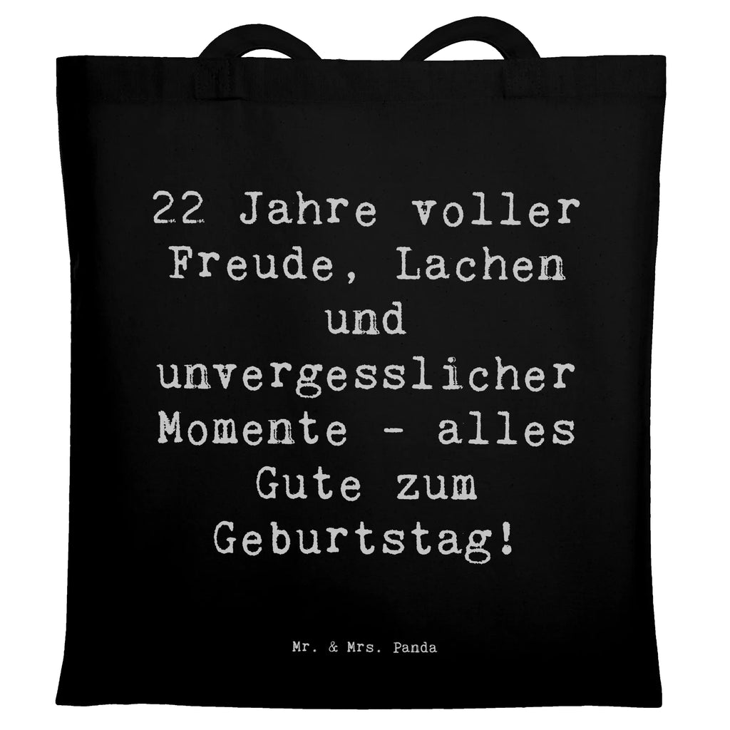 Tragetasche Spruch 22. Geburtstag Freude Beuteltasche, Beutel, Einkaufstasche, Jutebeutel, Stoffbeutel, Tasche, Shopper, Umhängetasche, Strandtasche, Schultertasche, Stofftasche, Tragetasche, Badetasche, Jutetasche, Einkaufstüte, Laptoptasche, Geburtstag, Geburtstagsgeschenk, Geschenk