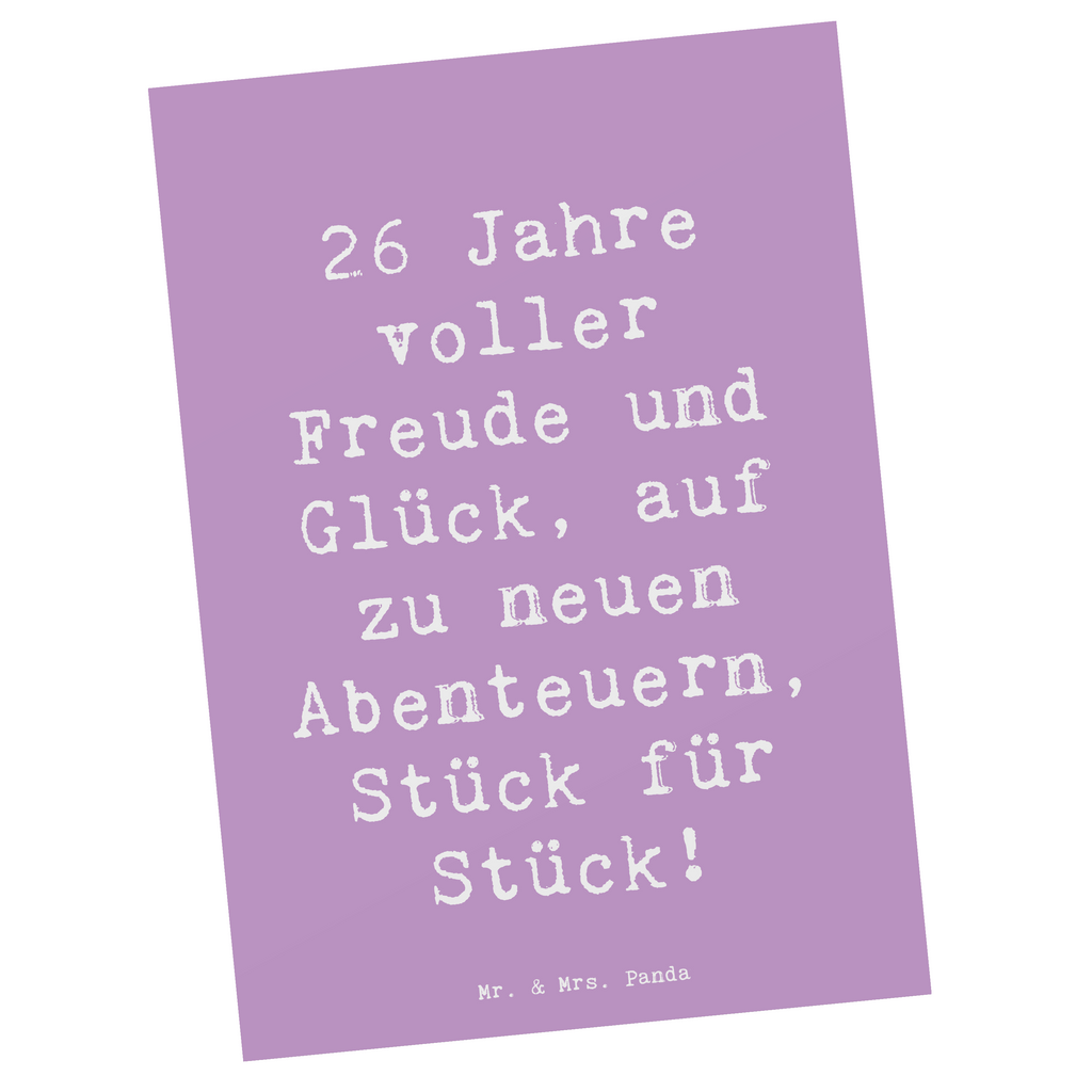 Postkarte Spruch 26. Geburtstag Abenteuer Postkarte, Karte, Geschenkkarte, Grußkarte, Einladung, Ansichtskarte, Geburtstagskarte, Einladungskarte, Dankeskarte, Ansichtskarten, Einladung Geburtstag, Einladungskarten Geburtstag, Geburtstag, Geburtstagsgeschenk, Geschenk