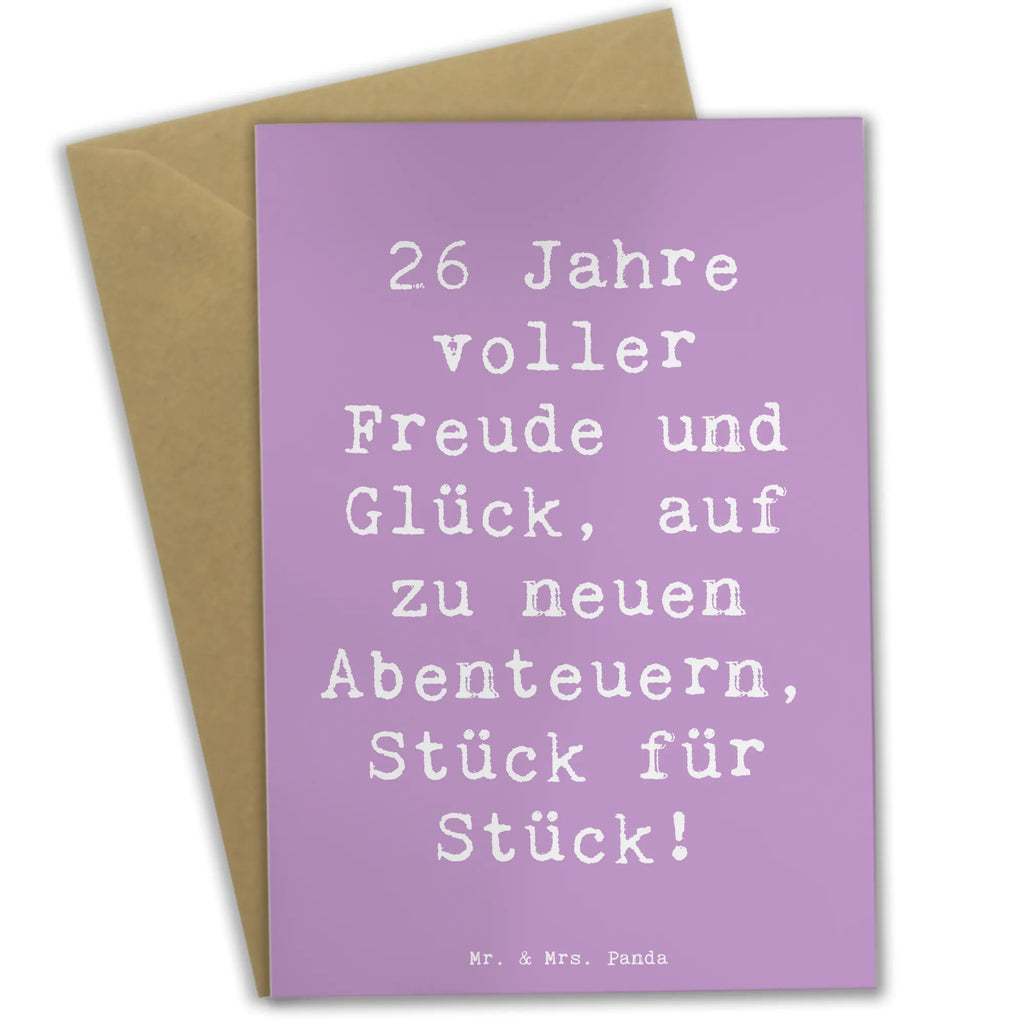 Grußkarte Spruch 26. Geburtstag Abenteuer Grußkarte, Klappkarte, Einladungskarte, Glückwunschkarte, Hochzeitskarte, Geburtstagskarte, Karte, Ansichtskarten, Geburtstag, Geburtstagsgeschenk, Geschenk