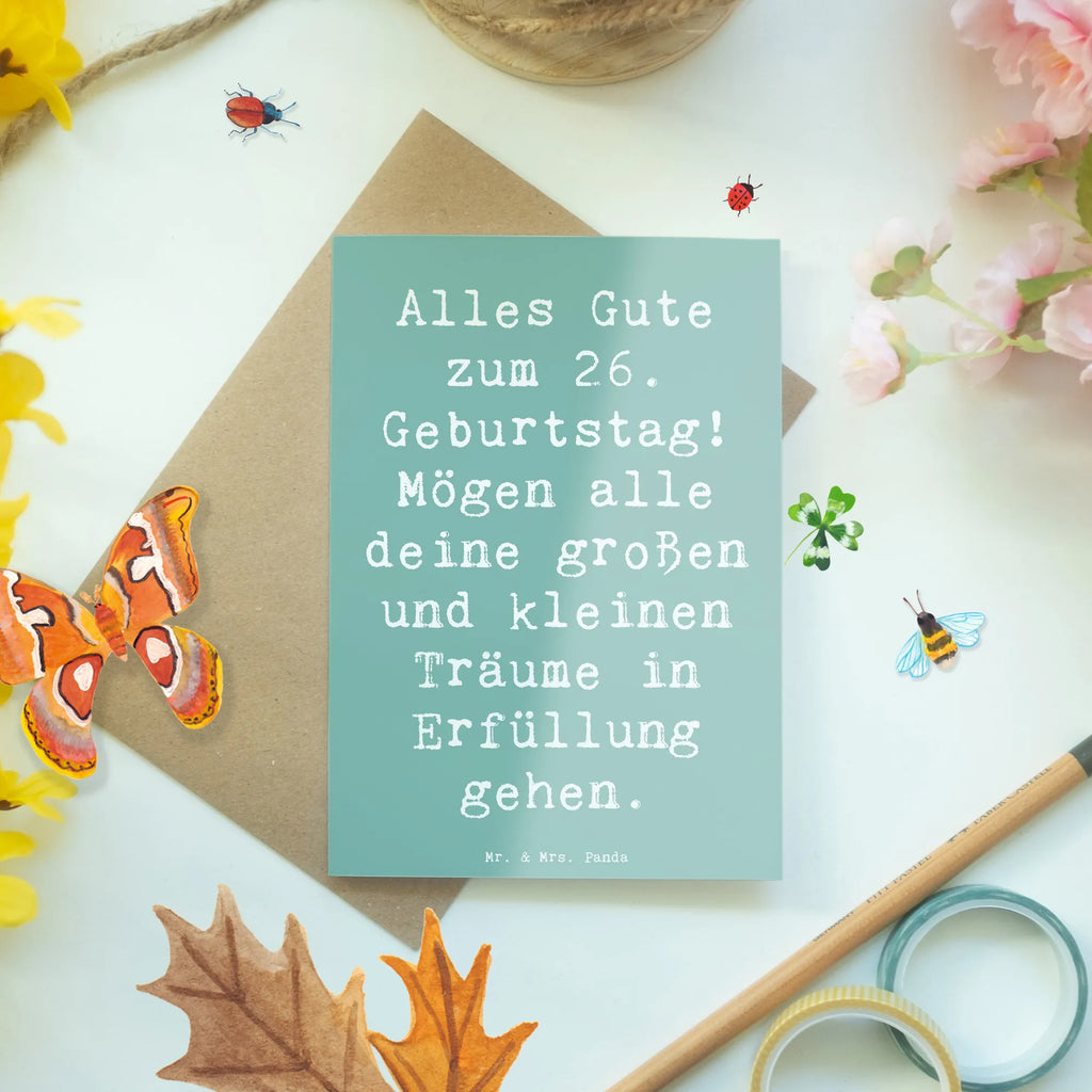 Grußkarte Spruch 26. Geburtstag Grußkarte, Klappkarte, Einladungskarte, Glückwunschkarte, Hochzeitskarte, Geburtstagskarte, Karte, Ansichtskarten, Geburtstag, Geburtstagsgeschenk, Geschenk