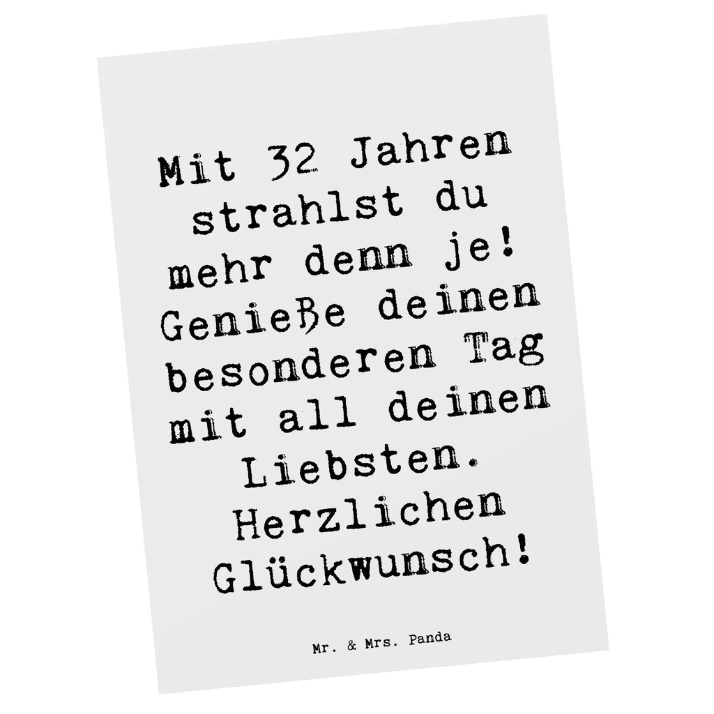 Postkarte Spruch 32. Geburtstag Postkarte, Karte, Geschenkkarte, Grußkarte, Einladung, Ansichtskarte, Geburtstagskarte, Einladungskarte, Dankeskarte, Ansichtskarten, Einladung Geburtstag, Einladungskarten Geburtstag, Geburtstag, Geburtstagsgeschenk, Geschenk