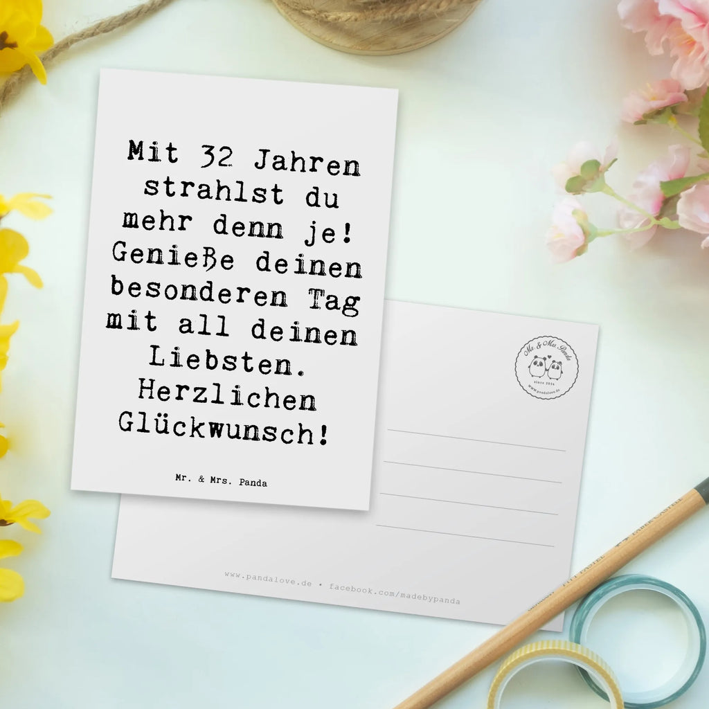 Postkarte Spruch 32. Geburtstag Postkarte, Karte, Geschenkkarte, Grußkarte, Einladung, Ansichtskarte, Geburtstagskarte, Einladungskarte, Dankeskarte, Ansichtskarten, Einladung Geburtstag, Einladungskarten Geburtstag, Geburtstag, Geburtstagsgeschenk, Geschenk