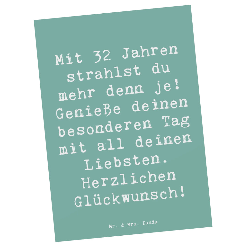 Postkarte Spruch 32. Geburtstag Postkarte, Karte, Geschenkkarte, Grußkarte, Einladung, Ansichtskarte, Geburtstagskarte, Einladungskarte, Dankeskarte, Ansichtskarten, Einladung Geburtstag, Einladungskarten Geburtstag, Geburtstag, Geburtstagsgeschenk, Geschenk