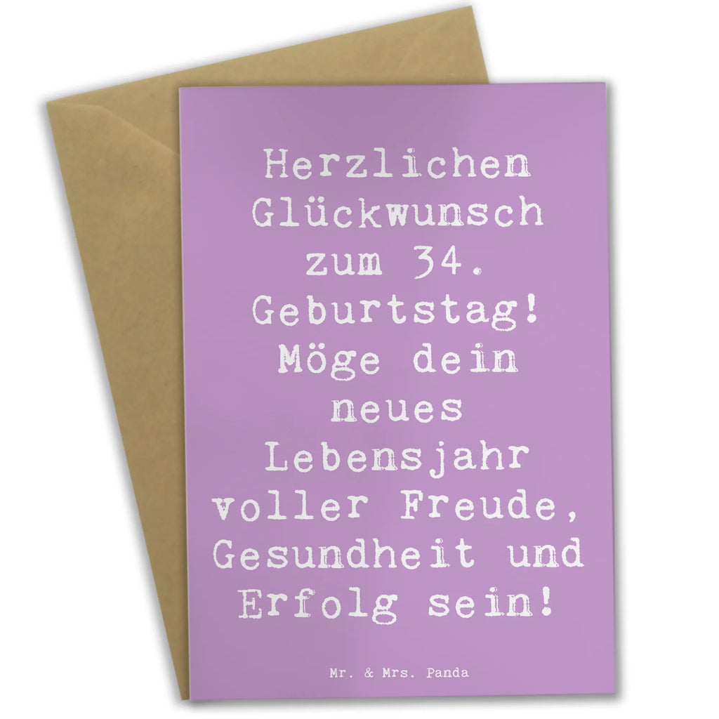 Grußkarte Spruch 34. Geburtstag Grußkarte, Klappkarte, Einladungskarte, Glückwunschkarte, Hochzeitskarte, Geburtstagskarte, Karte, Ansichtskarten, Geburtstag, Geburtstagsgeschenk, Geschenk