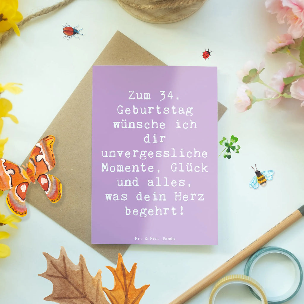 Grußkarte Spruch 34. Geburtstag Glückwünsche Grußkarte, Klappkarte, Einladungskarte, Glückwunschkarte, Hochzeitskarte, Geburtstagskarte, Karte, Ansichtskarten, Geburtstag, Geburtstagsgeschenk, Geschenk