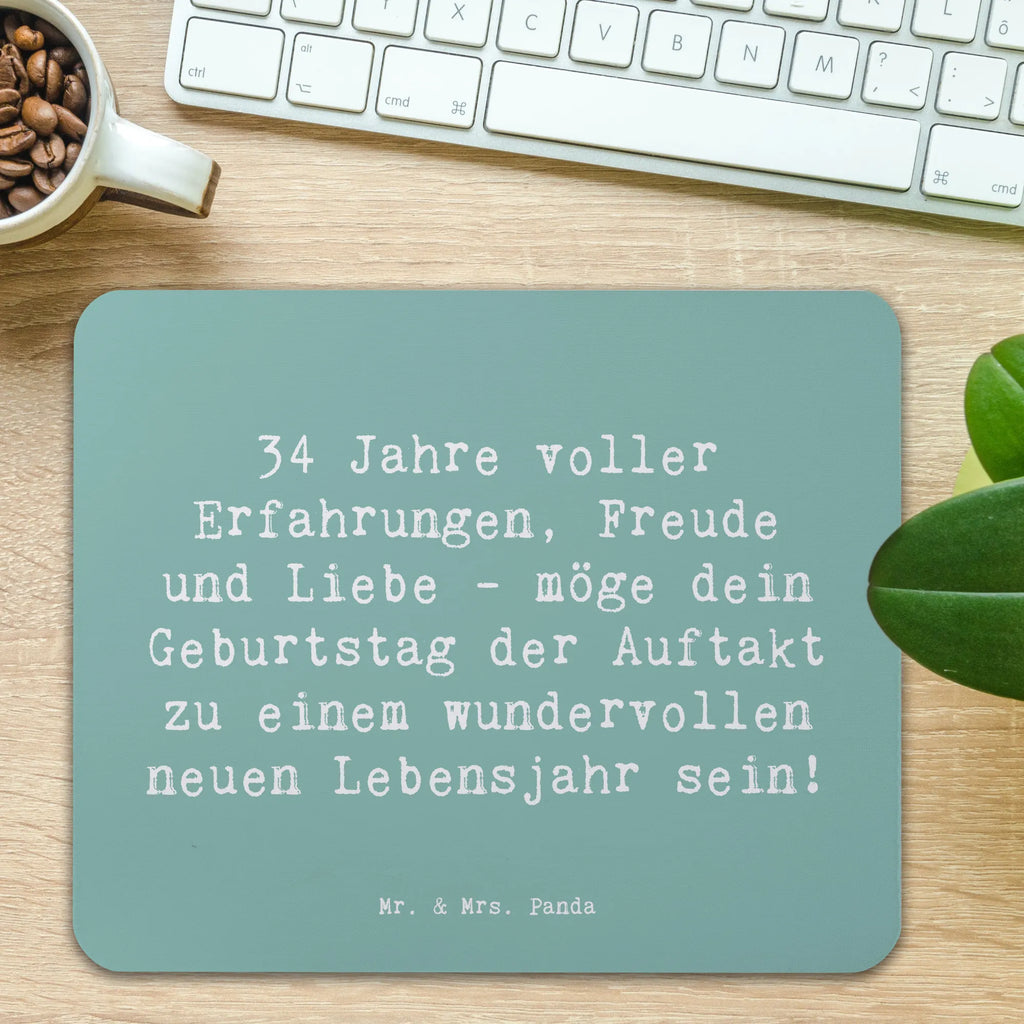 Mauspad Spruch 34. Geburtstag Erlebnisse Mousepad, Computer zubehör, Büroausstattung, PC Zubehör, Arbeitszimmer, Mauspad, Einzigartiges Mauspad, Designer Mauspad, Mausunterlage, Mauspad Büro, Geburtstag, Geburtstagsgeschenk, Geschenk