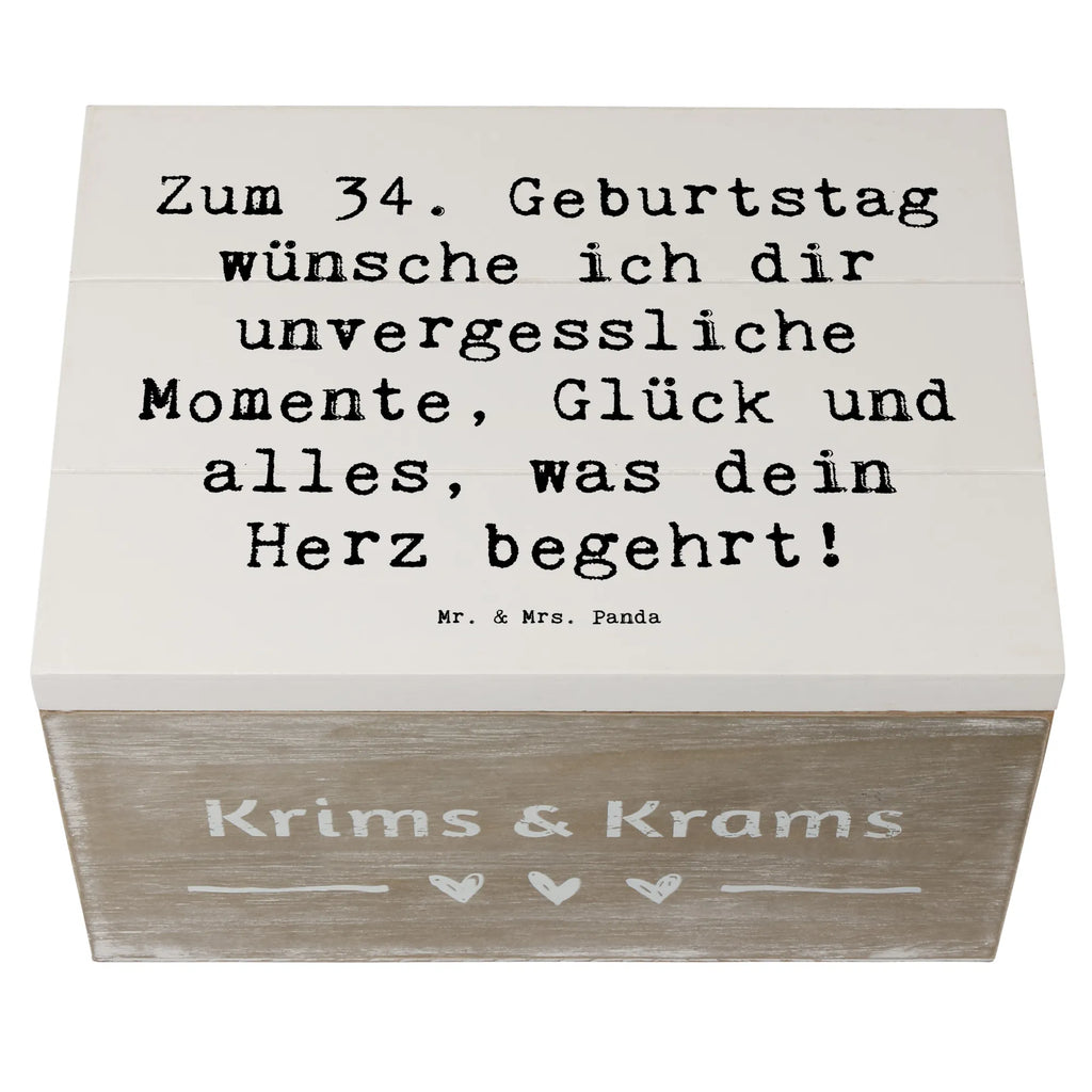 Holzkiste Spruch 34. Geburtstag Glückwünsche Holzkiste, Kiste, Schatzkiste, Truhe, Schatulle, XXL, Erinnerungsbox, Erinnerungskiste, Dekokiste, Aufbewahrungsbox, Geschenkbox, Geschenkdose, Geburtstag, Geburtstagsgeschenk, Geschenk