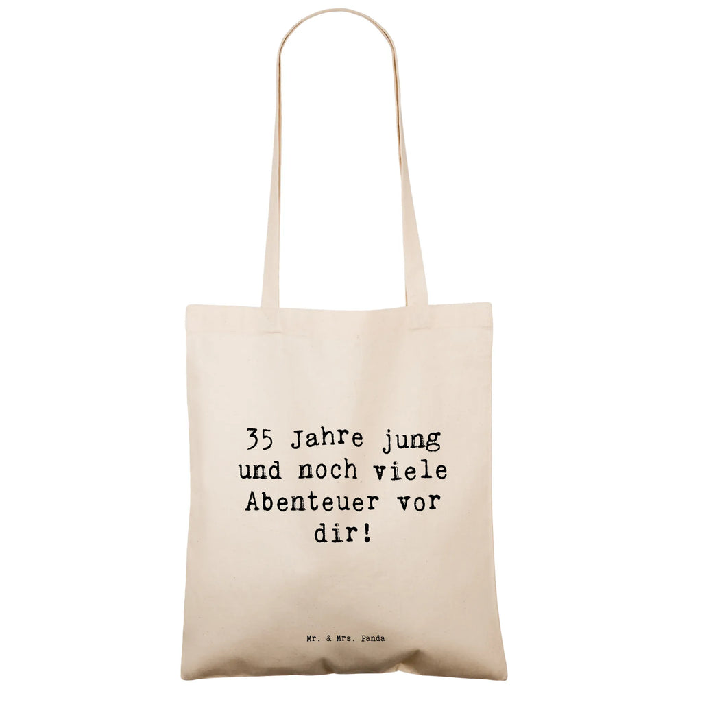 Tragetasche Spruch 35. Geburtstag Abenteuer Beuteltasche, Beutel, Einkaufstasche, Jutebeutel, Stoffbeutel, Tasche, Shopper, Umhängetasche, Strandtasche, Schultertasche, Stofftasche, Tragetasche, Badetasche, Jutetasche, Einkaufstüte, Laptoptasche, Geburtstag, Geburtstagsgeschenk, Geschenk