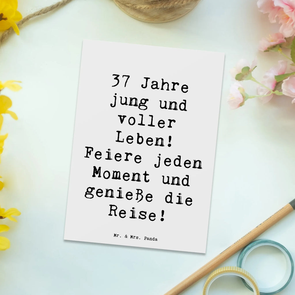 Postkarte Spruch 37. Geburtstag Lebensfreude Postkarte, Karte, Geschenkkarte, Grußkarte, Einladung, Ansichtskarte, Geburtstagskarte, Einladungskarte, Dankeskarte, Ansichtskarten, Einladung Geburtstag, Einladungskarten Geburtstag, Geburtstag, Geburtstagsgeschenk, Geschenk