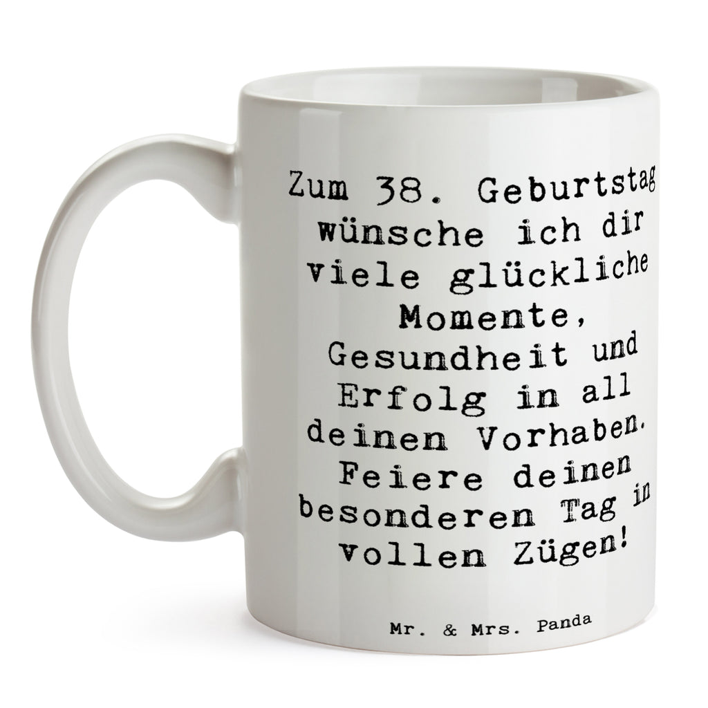 Tasse Spruch 38. Geburtstag Glück Tasse, Kaffeetasse, Teetasse, Becher, Kaffeebecher, Teebecher, Keramiktasse, Porzellantasse, Büro Tasse, Geschenk Tasse, Tasse Sprüche, Tasse Motive, Kaffeetassen, Tasse bedrucken, Designer Tasse, Cappuccino Tassen, Schöne Teetassen, Geburtstag, Geburtstagsgeschenk, Geschenk