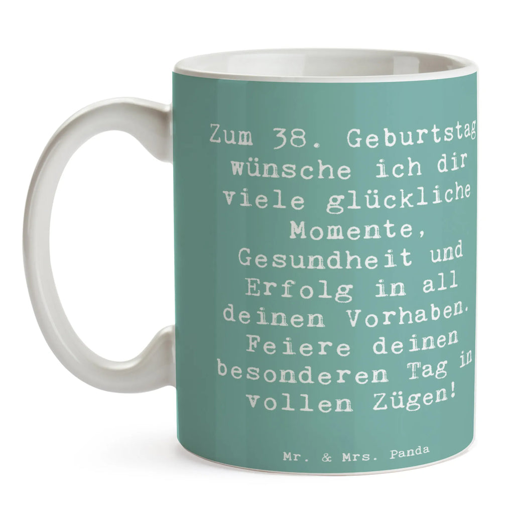 Tasse Spruch 38. Geburtstag Glück Tasse, Kaffeetasse, Teetasse, Becher, Kaffeebecher, Teebecher, Keramiktasse, Porzellantasse, Büro Tasse, Geschenk Tasse, Tasse Sprüche, Tasse Motive, Kaffeetassen, Tasse bedrucken, Designer Tasse, Cappuccino Tassen, Schöne Teetassen, Geburtstag, Geburtstagsgeschenk, Geschenk