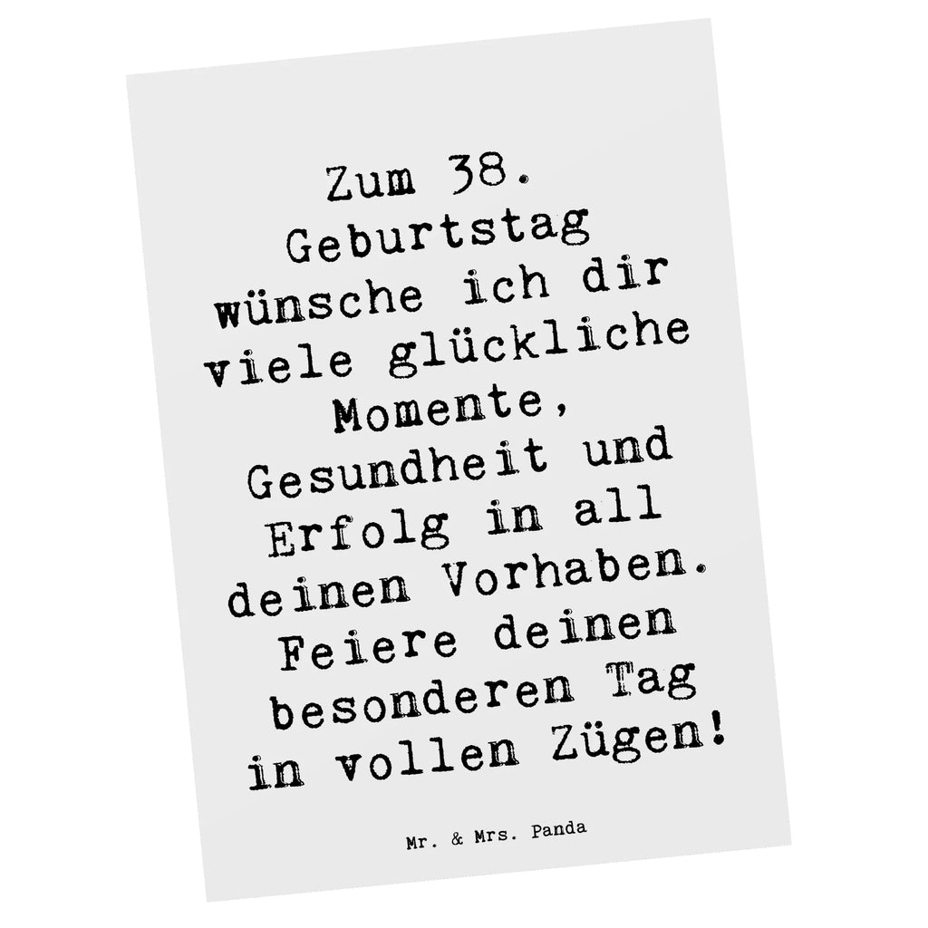 Postkarte Spruch 38. Geburtstag Glück Postkarte, Karte, Geschenkkarte, Grußkarte, Einladung, Ansichtskarte, Geburtstagskarte, Einladungskarte, Dankeskarte, Ansichtskarten, Einladung Geburtstag, Einladungskarten Geburtstag, Geburtstag, Geburtstagsgeschenk, Geschenk