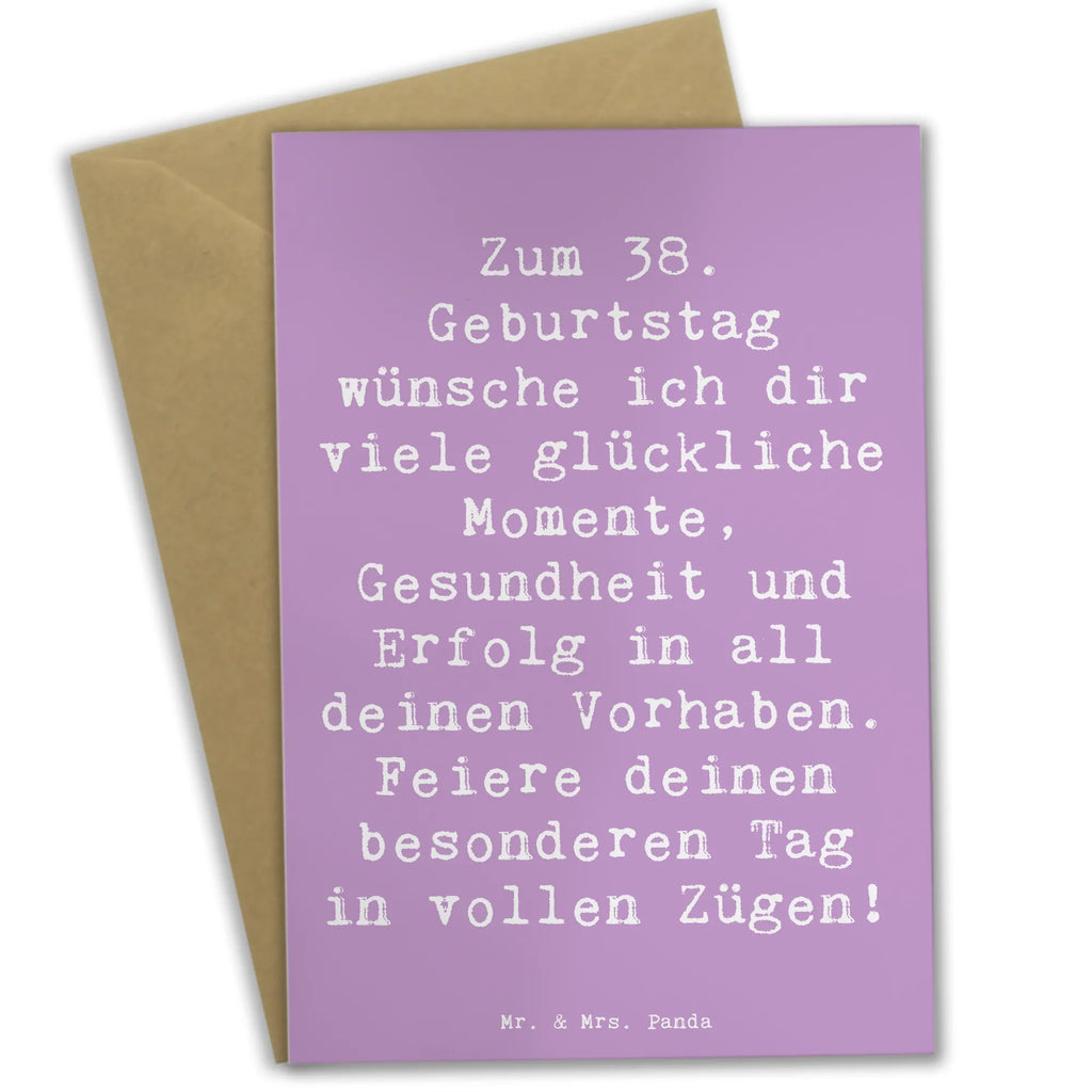 Grußkarte Spruch 38. Geburtstag Glück Grußkarte, Klappkarte, Einladungskarte, Glückwunschkarte, Hochzeitskarte, Geburtstagskarte, Karte, Ansichtskarten, Geburtstag, Geburtstagsgeschenk, Geschenk