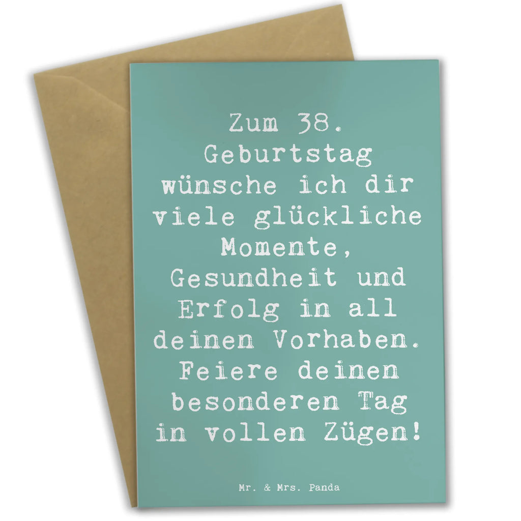 Grußkarte Spruch 38. Geburtstag Glück Grußkarte, Klappkarte, Einladungskarte, Glückwunschkarte, Hochzeitskarte, Geburtstagskarte, Karte, Ansichtskarten, Geburtstag, Geburtstagsgeschenk, Geschenk